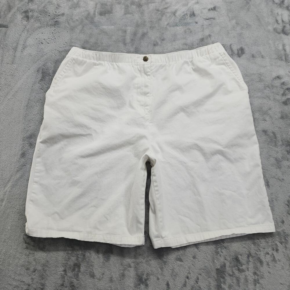 Vintage 90s Blair‎ Shorts Womens 20 White Elastic Waist Chino Casual Comfort